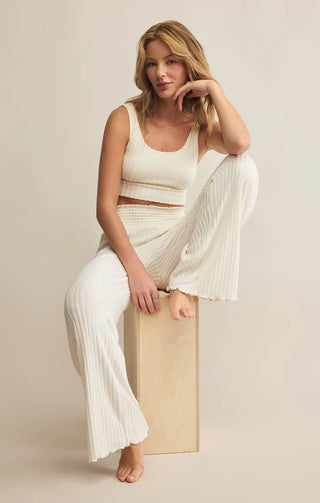 Z Supply Dawn Smocked Rib Pant - Bone