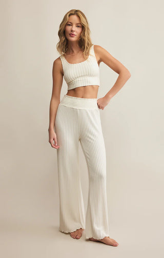 Z Supply Dawn Smocked Rib Pant - Bone