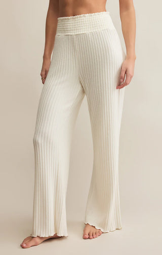 Z Supply Dawn Smocked Rib Pant - Bone