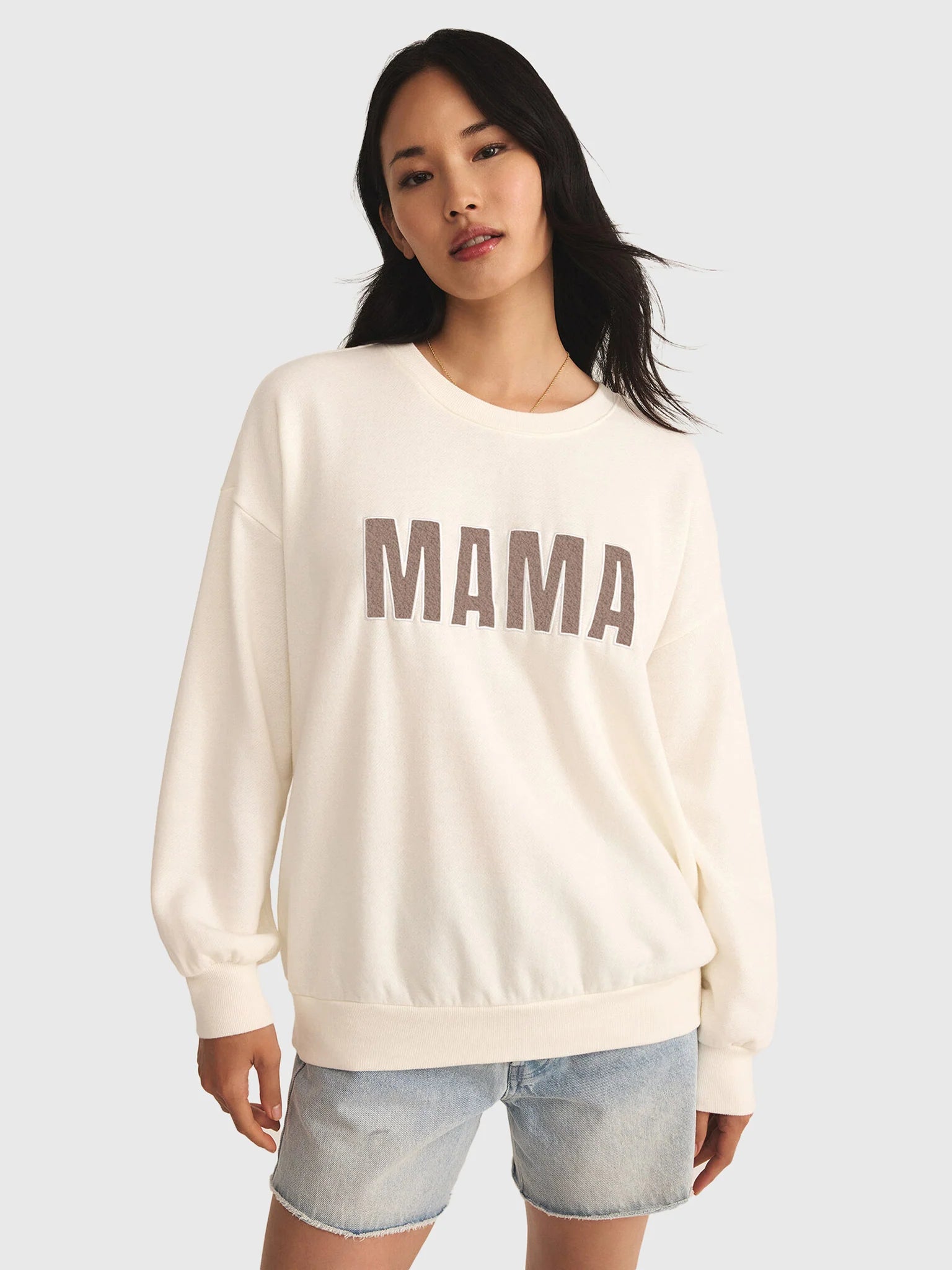 トップス mama Z Supply Oversized Mama Sweatshirt - White Shell – SculptHouse