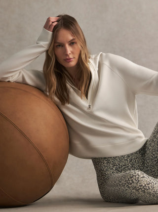 Varley Karo Half Zip Midlayer - Snow White