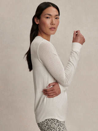 Varley Samia Seamless Long Sleeve Tea - White