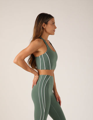 Glyder Power Stride Bra - Smoky Basil