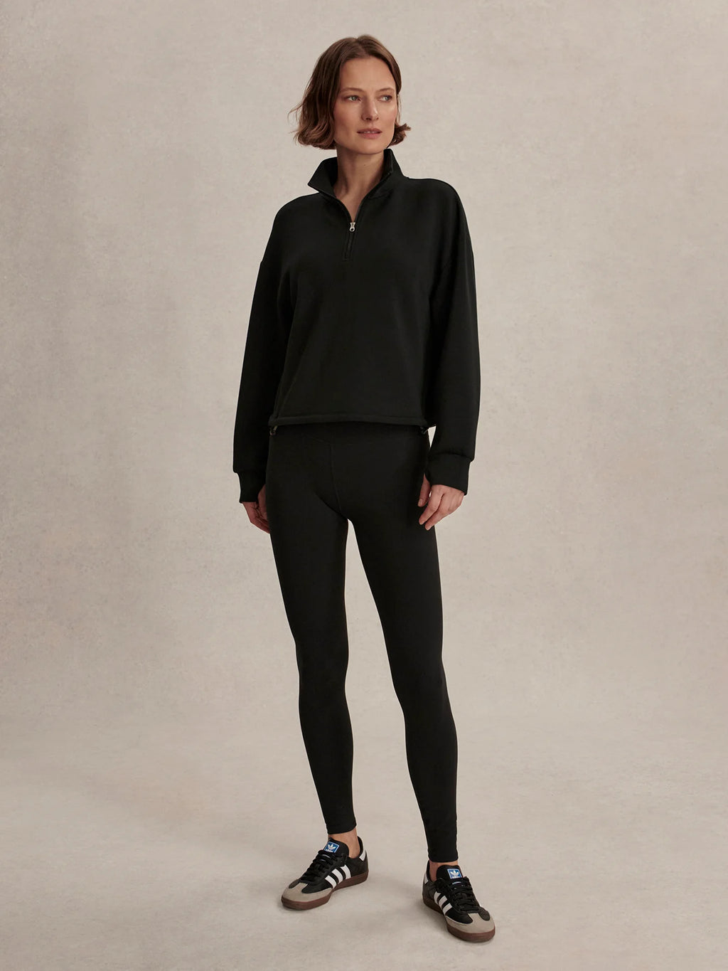 Varley Sian Cropped Half Zip Midlayer - Black – SculptHouse