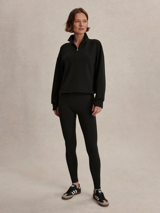 Varley Sian Cropped Half Zip Midlayer - Black