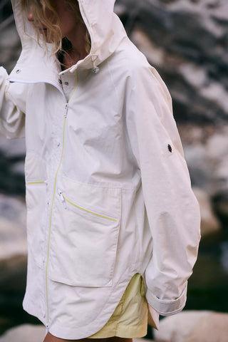 Free People Singing In The Rain Jacket - Painted White