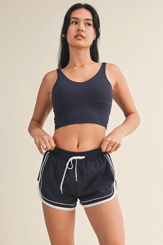 Aligned Performance Cropped Tank Top - Navy