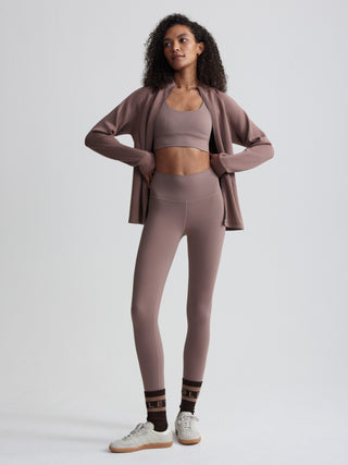 Varley Hayden Zip Through Midlayer - Deep Taupe