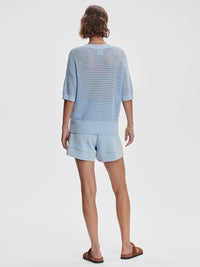 Varley Callie Knit Top - Cashmere Blue