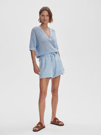 Varley Callie Knit Top - Cashmere Blue