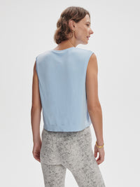 Varley Page Seamless Crop Tank - Cashmere Blue