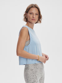 Varley Page Seamless Crop Tank - Cashmere Blue