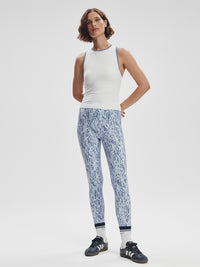 Varley Agneta Performance Tank - White/Blue Rain