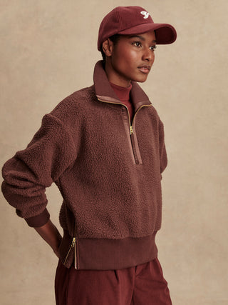 Varley Roselle Half Zip Fleece - Deep Mahogany