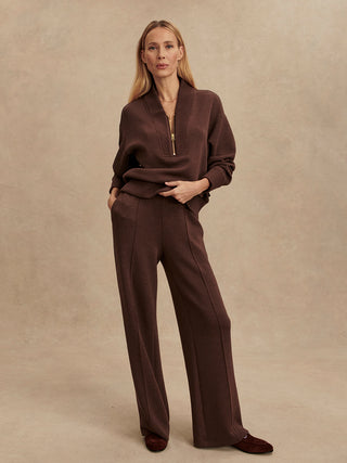 Varley The Wide Leg Pant 28 - Coffee Bean Marl