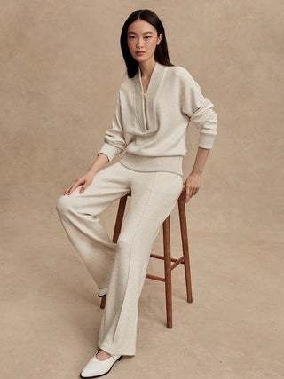 Varley The Wide Leg Pant 30 - Ivory Marl