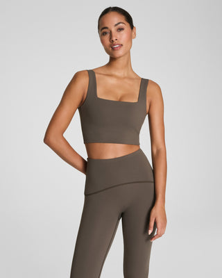 Spanx Cropped Square Neck Tank - Mineral