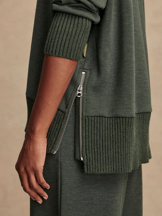 Varley Barker High Neck Sweat - Olive Marl