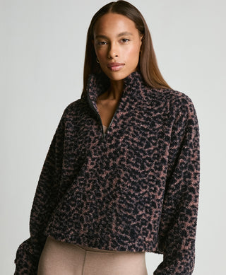 Year Of Ours Lucia Half Zip - Leopard