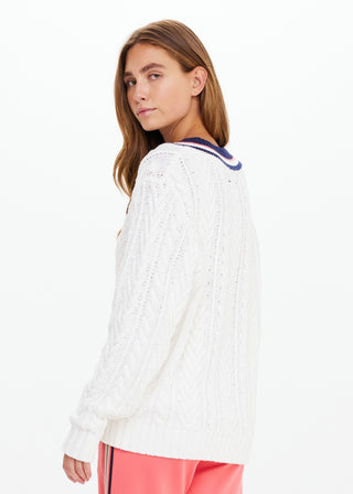 The Upside Espada Louie V Neck Sweater - Creme
