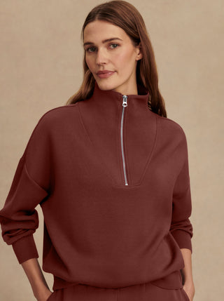Varley Hawley Half Zip Sweat - Cinnamon