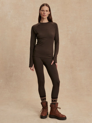 Varley Always Warm Base Layer Legging - Deep Chocolate Marl