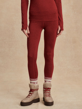 Varley Always Warm Base Layer Legging - Red Dahlia Marl