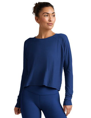 Beyond Yoga Featherweight Daydreamer Pullover - Marine Blue Heather
