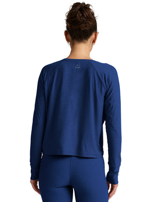 Beyond Yoga Featherweight Daydreamer Pullover - Marine Blue Heather