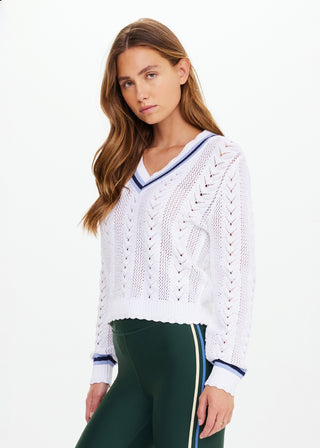 The Upside Citta Sonny V Neck Sweater - White