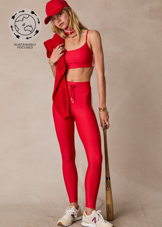 The Upside Oxford 25 Inch Midi Pant - Cherry