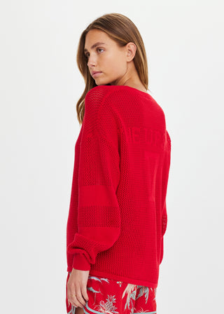 The Upside Fenway Sebastian Knit Crew - Cherry