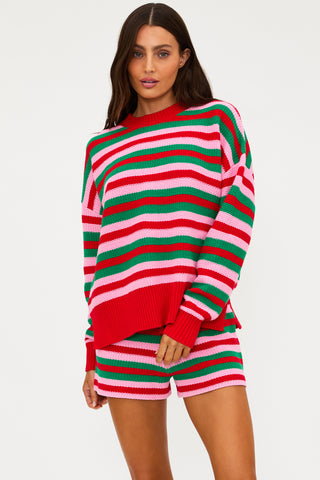 Beach Riot Callie Sweater - Ruby Stripe