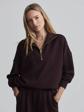 Varley Hawley Half Zip Sweat - Coffee Bean