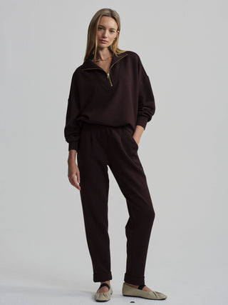 Varley Hawley Half Zip Sweat - Coffee Bean