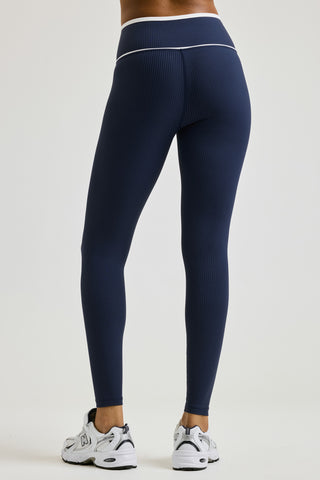 Year Of Ours Ribbed Two Toned Veronica Legging - Navy/White