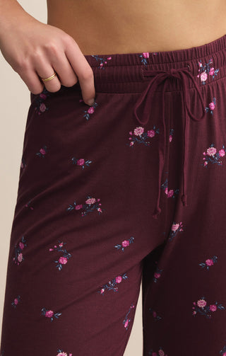 Z Supply At Ease Ditsy Pant - Merlot