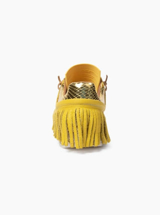 Esseutesse Leather Fringe Sneaker - Limoncello/Yellow