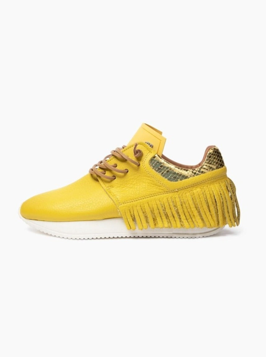 Esseutesse Leather Fringe Sneaker Limoncello SculptHouse